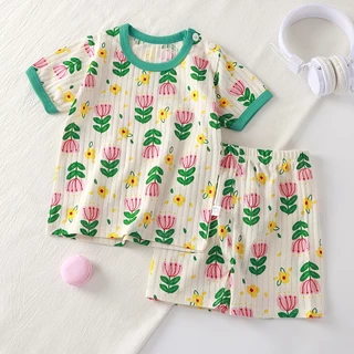 ชุดนอนเด็ก เสื้อแขนสั้นและกางเกงขาสั้น ผ้านุ่ม ใส่สบาย สําหรับเด็กชายและเด็กหญิง #137