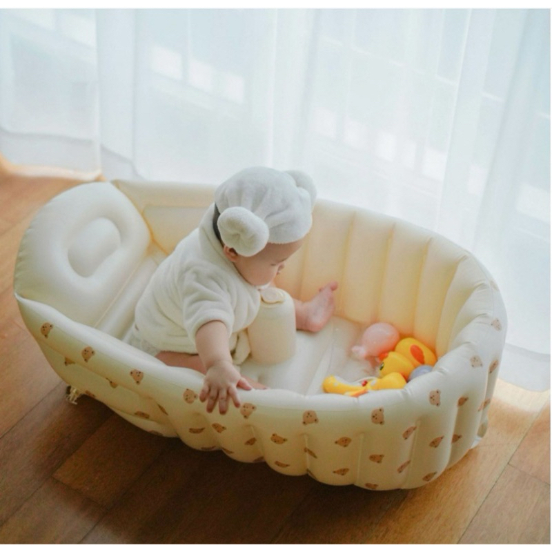 อ่างอาบน้ำเด็กเป่าลมPVC อ่างอาบน้ำพี่หมีมินิมอล – โปรปัง
