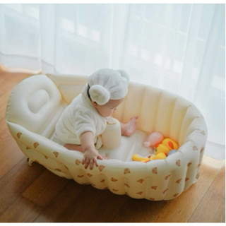 อ่างอาบน้ำเด็กเป่าลมPVC อ่างอาบน้ำพี่หมีมินิมอล