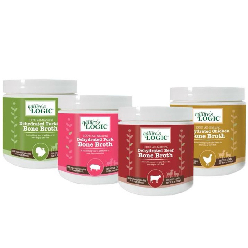 (170 G) 4 รสชาติ(ผงทำน้ำซุปสำหรับสุนัขและแมว) Nature's Logic Dehydrated Bone Broth,