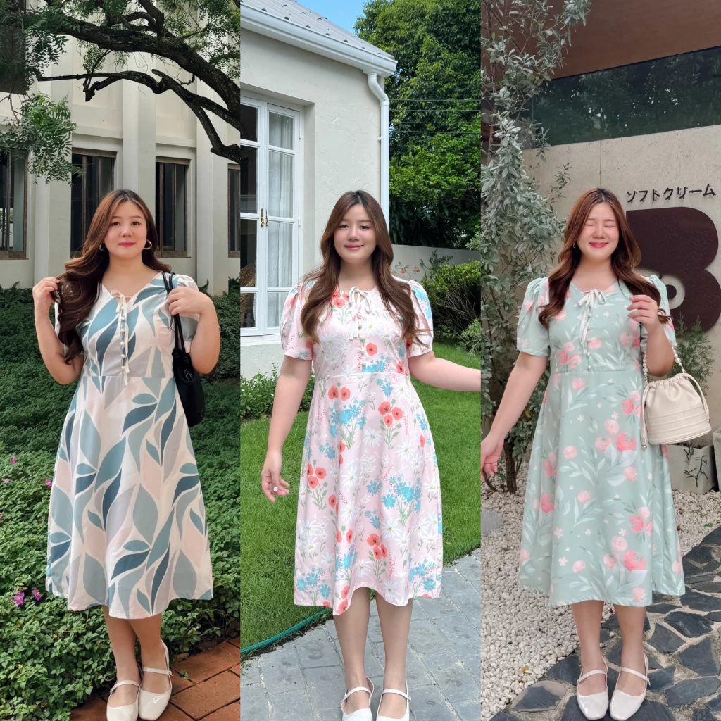 (❤️อกถึง 50") Phoebe Dress เดรสสาวอวบ ชุดสาวอวบ