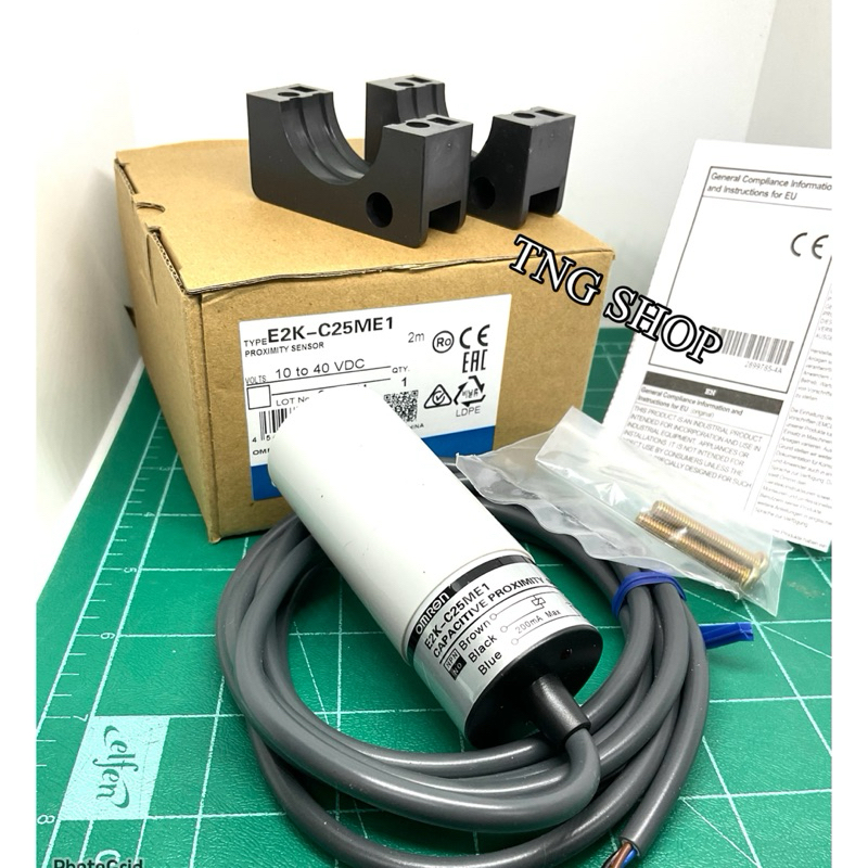 E2K-C25ME1 sensor เซ็นเซอร์ ใช้ไฟ 10-40VDC  NPN-NO. เซ็นเซอร์คาปาจับความหนาแน่น   3สาย