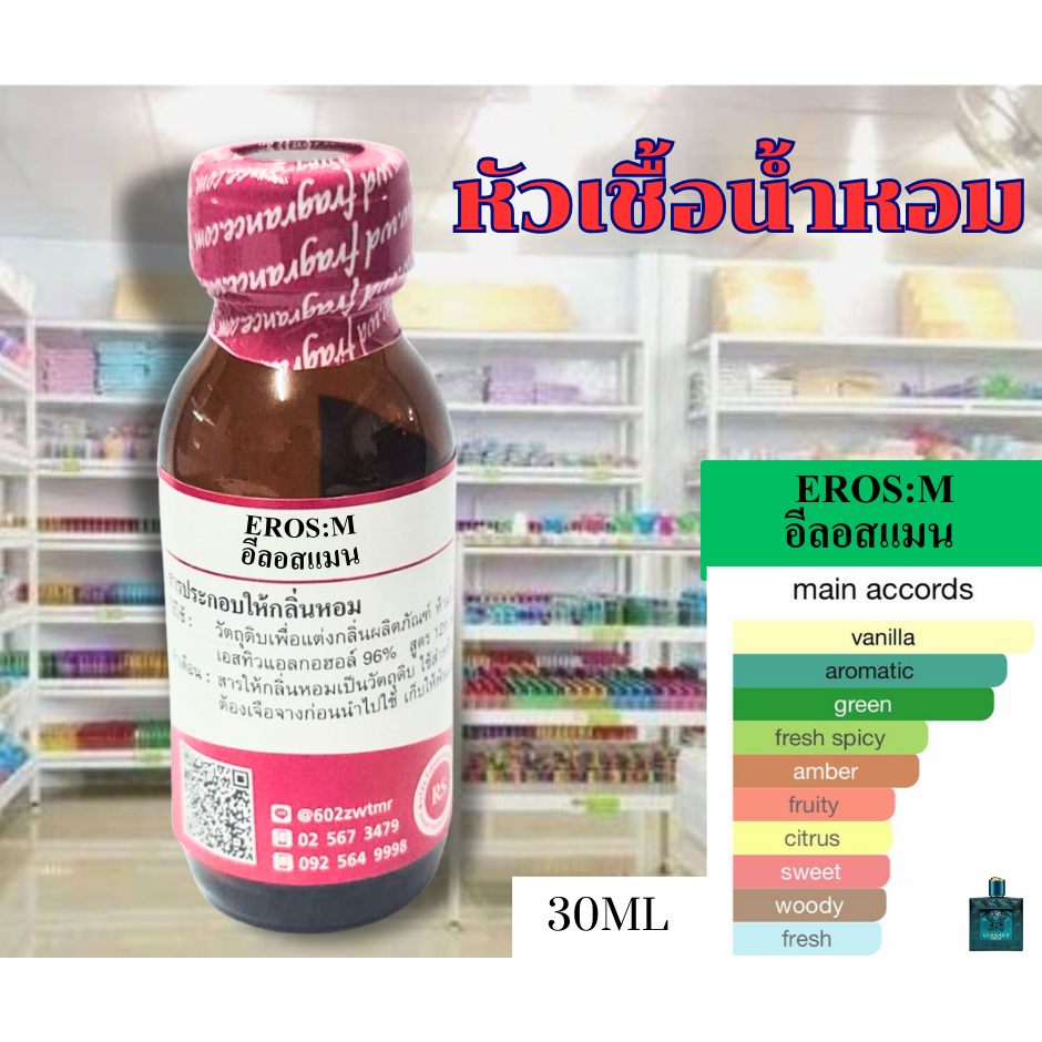 หัวเชื้อน้ำหอมเข้มข้น กลิ่นอีลอสแมน(EROS:M)30,100ML หัวเชื้อน้ำหอม กลิ่นอบอวลชวนหลงใหล พร้อมส่ง