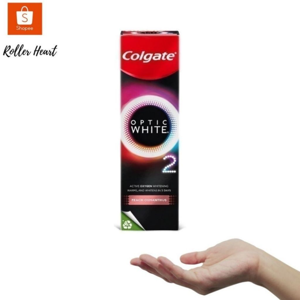 ( มีคูปองส่งฟรี / 85 กรัม / Peach ) COLGATE Optic White O2 Toothpaste Peach Osmanthus