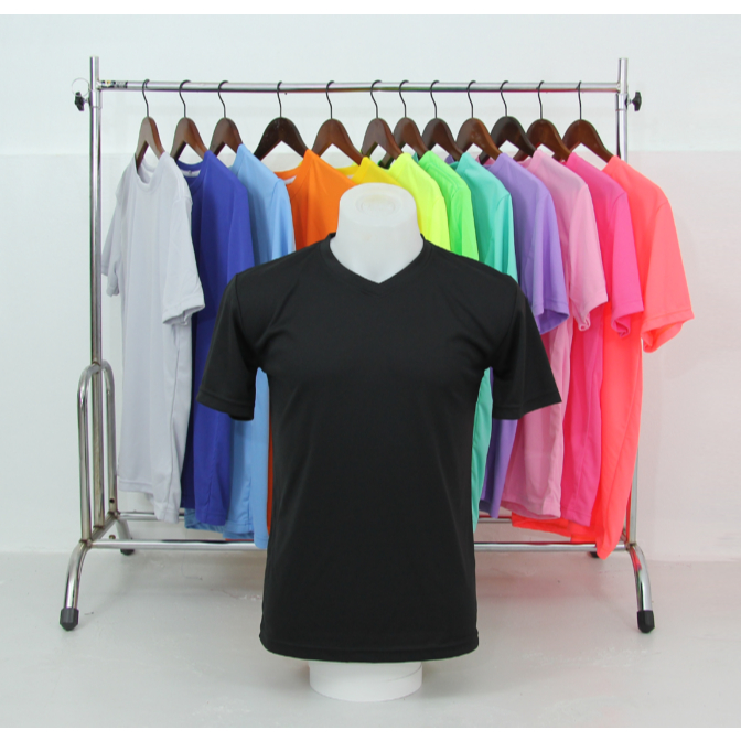 เสื้อเปล่าคอวี สั่ง สีได้8สีตามต้องการ ผ้าไมโครนุ่มลื่นใส่สบาย
