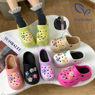 SHO-E8899 🧸 รองเท้าหัวโต แถมตัวติด รองเท้าผู้หญิงแบบสวม มีสา…