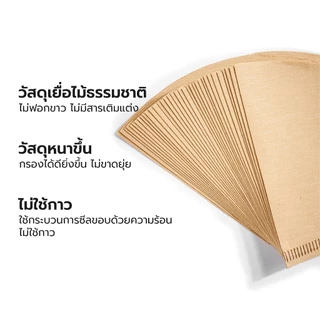 กระดาษดริปกาแฟ ทรงV กระดาษกรองกาแฟวงกลม 100แผ่น Paper Filter สำหรับหม้อต้มกาแฟ Moka Pot และ AeroPress Deebillion