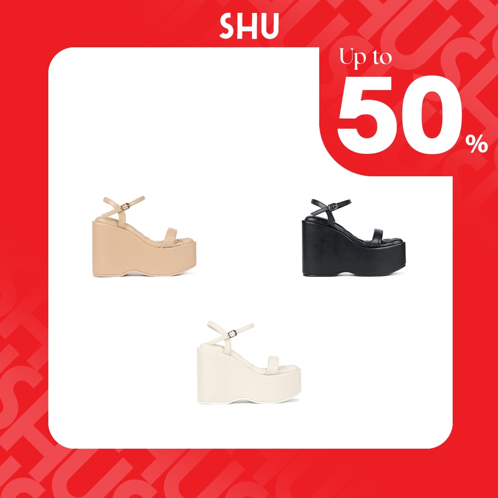 SHU RUNWAY 4.5" MEGA PLATFORM ORIGINAL ANKLE STRAPS รองเท้าส้นสูง