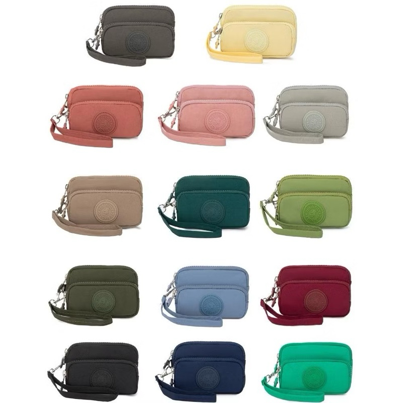 (S016)กระเป๋าสตางค์ กระเป๋าใส่เหรียญใส่บัตรสีทึบที่ทนต่อการสึกหรอ, กันน้ํา สีน่ารัก