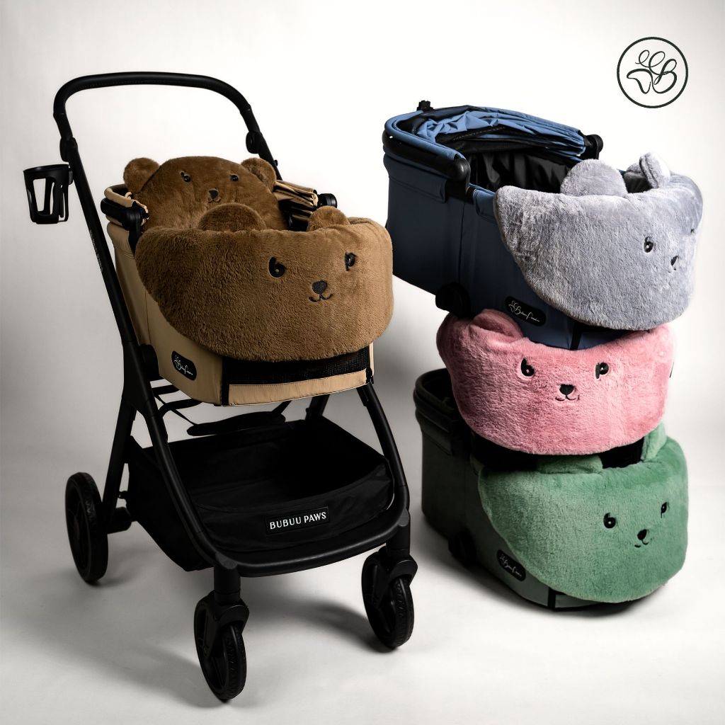 Bubuu Paws Pawrest Basket front cover ผ้าคลุมด้านหน้ารถเข็นสัตว์เลี้ยง พร้อมลายปัก bp signature