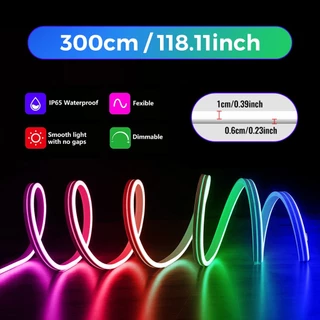 ไฟเส้นLED นีออนแถบแสง APP+รีโมทคอนโทรล Neon Strip Light เครื่องหมายนีออนของ ไฟบ้านได้เลย กันน้ำทนทาน