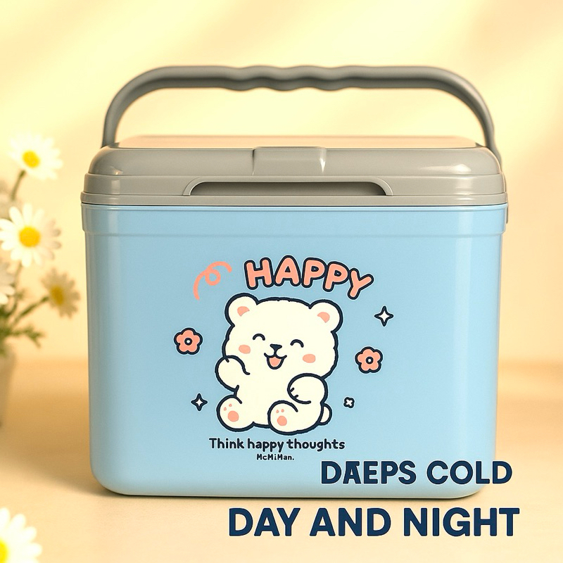 กระติกน้ำแข็ง กระติกใส่น้ำ เก็บความเย็น ❄️ กระทัดรัด เหมาะพกพา[ขอบหนาเก็บความเย็นข้ามคืน]