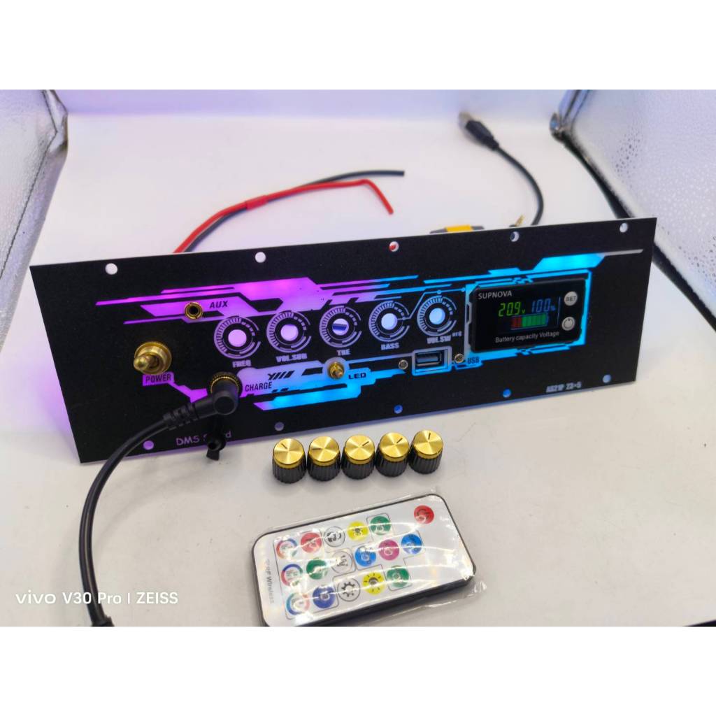 ชุดเพลท APTX3 ลาย ironเดินระบบไฟ ไม่เอาแอมป์ วัดแบตดิจิตอล มีไฟled