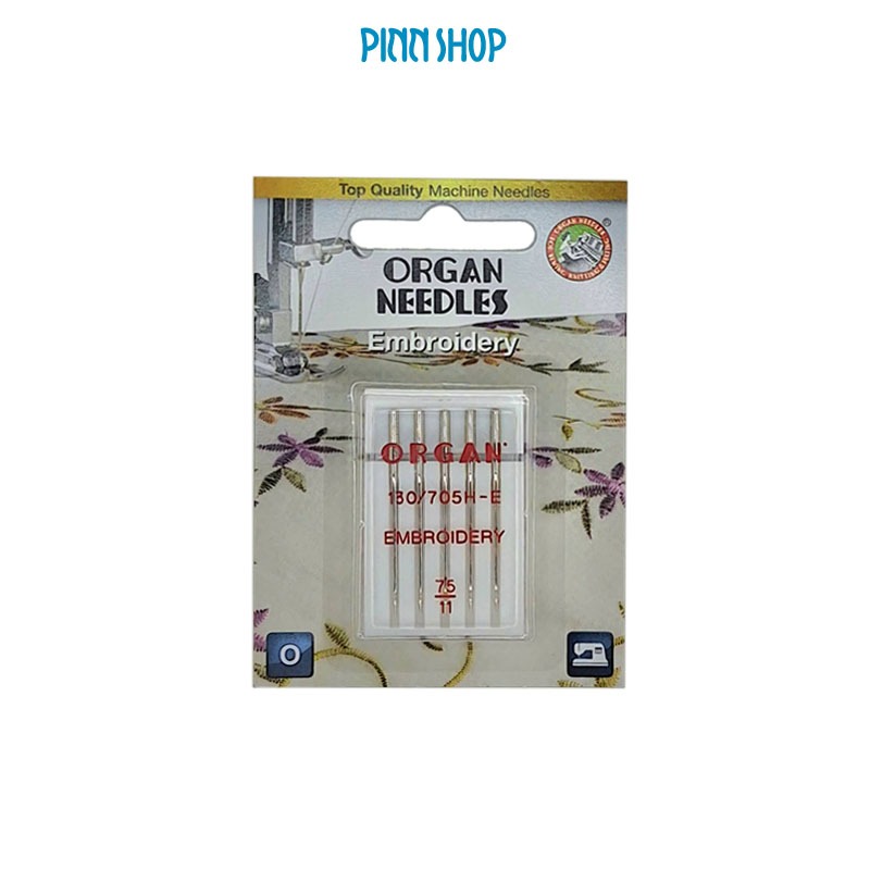 ORGAN NEEDLE เข็มสำหรับงานปัก เบอร์ 75 เหมาะสำหรับงานปักเสื้อนักเรียน ปักโลโก้ (ล็อตใหม่ แพคเกจจิ้งใหม่ ก้นเข็มสีเงิน)