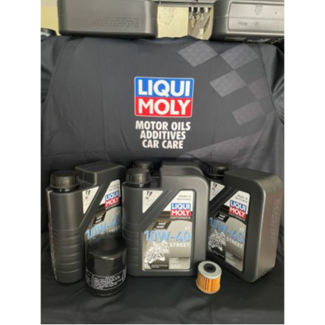 ชุดเปลี่ยนถ่ายน้ำมันเครื่องLiqui Moly 10W-40 สังเคราะห์แท้100พร้อมกรองHONDAและกรองเกียร์ FR-117ชุด4L