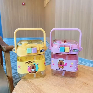 AD159_shop ขวดน้ำ เด็ก กระบอกน้ำ ขนาดพกพา ลายการ์ตูน เปิดได้ 2 ช่อง มีหูจับ พร้อมสายสะพาย กันลื่น