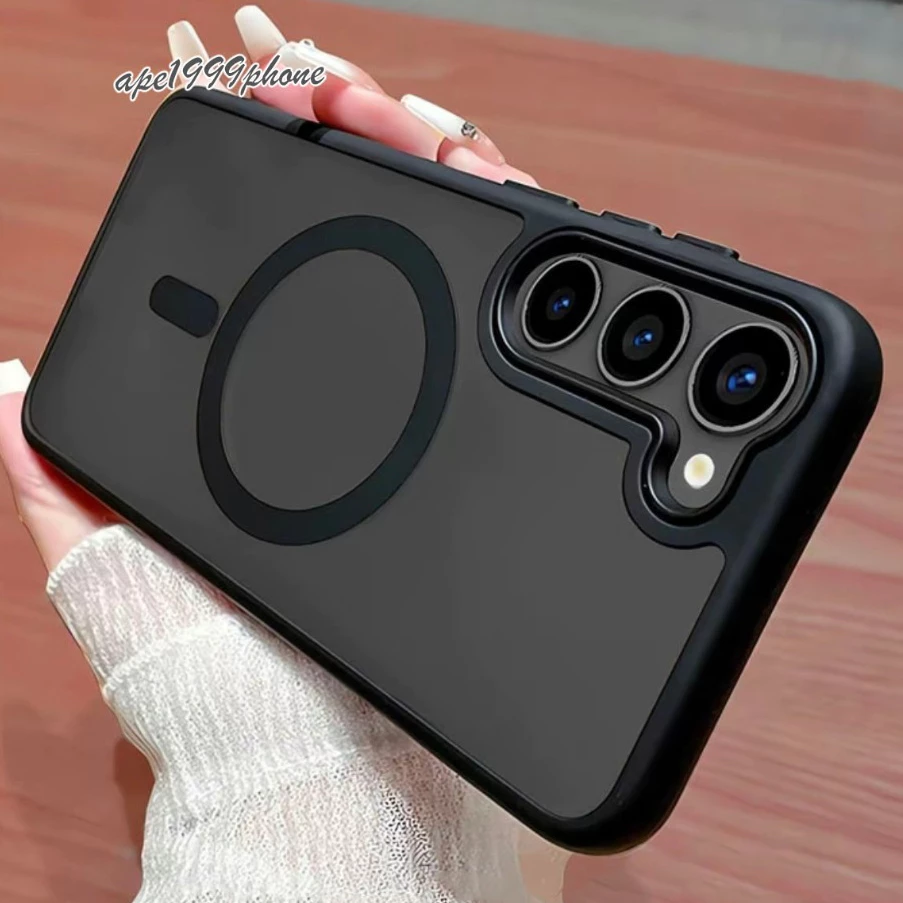 Case S25ultra เคส ผิวด้าน แม่เหล็ก ชาร์จไร้สาย ForSamsung A57 A17 A07 A16 A36 A56 A55 A06 S25 S24 S23 S26 Ultra FE s25fe