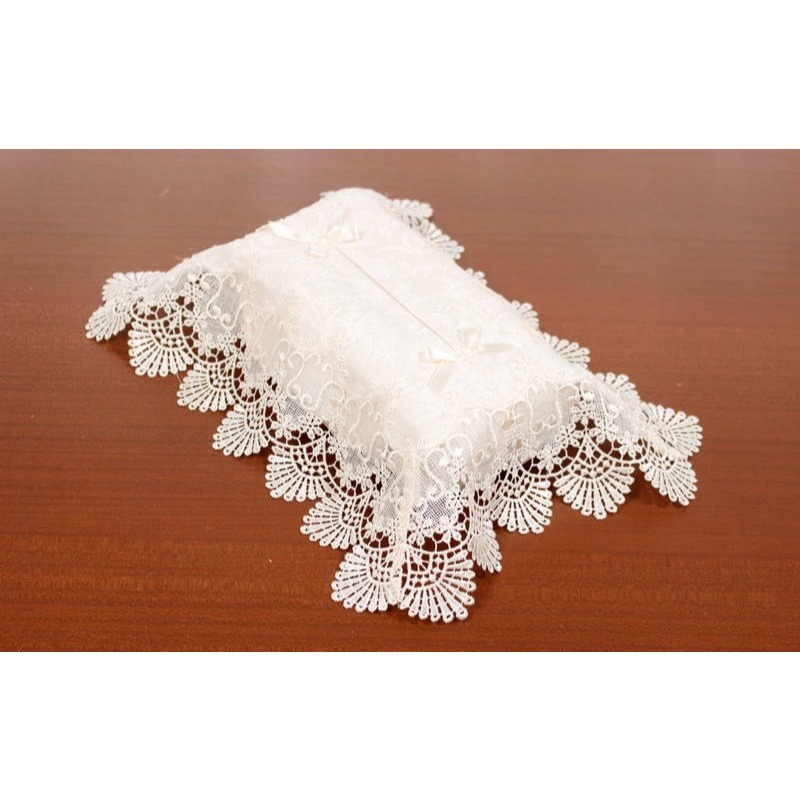 [ami-brugge] Lace & Water-Repellent Jacquard Tissue Box Cover [Eternelle Collection]
