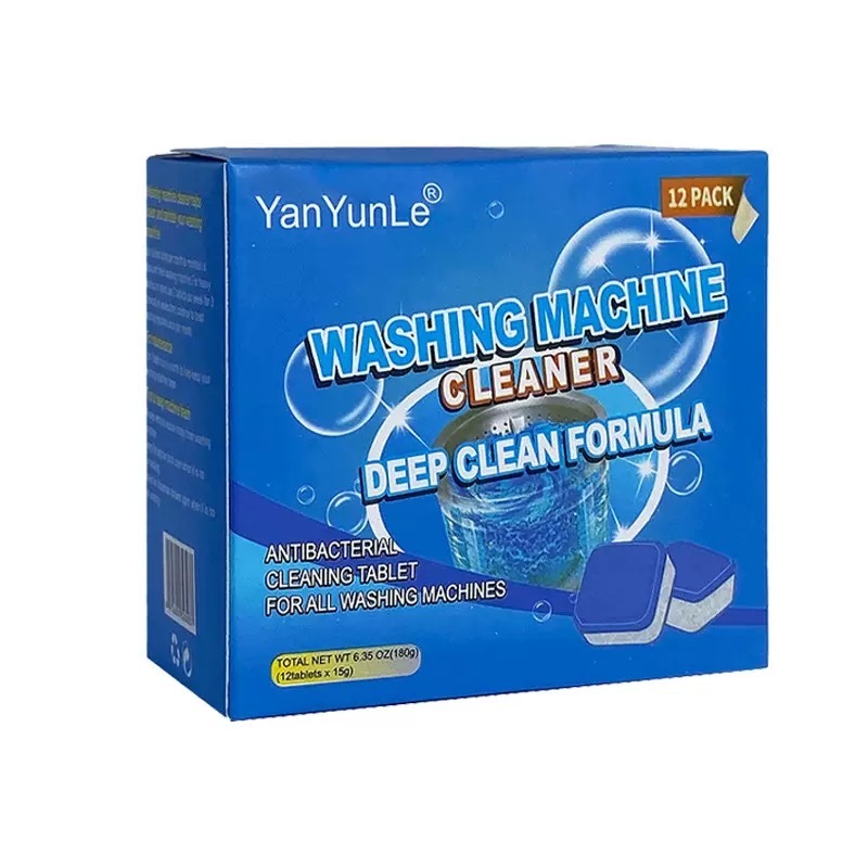เม็ดฟู่(12เม็ด/1กล่อง)Washing Machine Cleaners ทำความสะอาดเครื่องซักผ้า ฆ่าเชื้อแบคทีเรียได้ถึง 99.9%