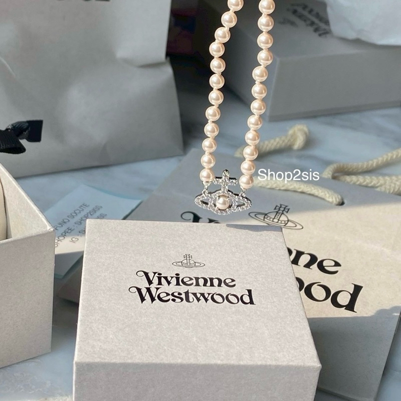 🔥พร้อมส่ง🔥Vivienne Westwood Olympia pearl necklace ของแท้ 💯 มีใบเสร็จทุกชิ้น ไม่ขายของปลอมค่า💕