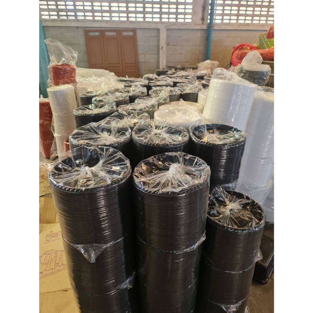 จานรองกระถางต้นไม้ จานรองพลาสติก ถาดใส่ภาชนะ ดีไซน์เก๋ ดูมีระดับ ดำเงา ไม่หมองให้เคืองสายตา มีหลายขนาดให้เลือก  [ สีดำ ] - รูปที่ 4