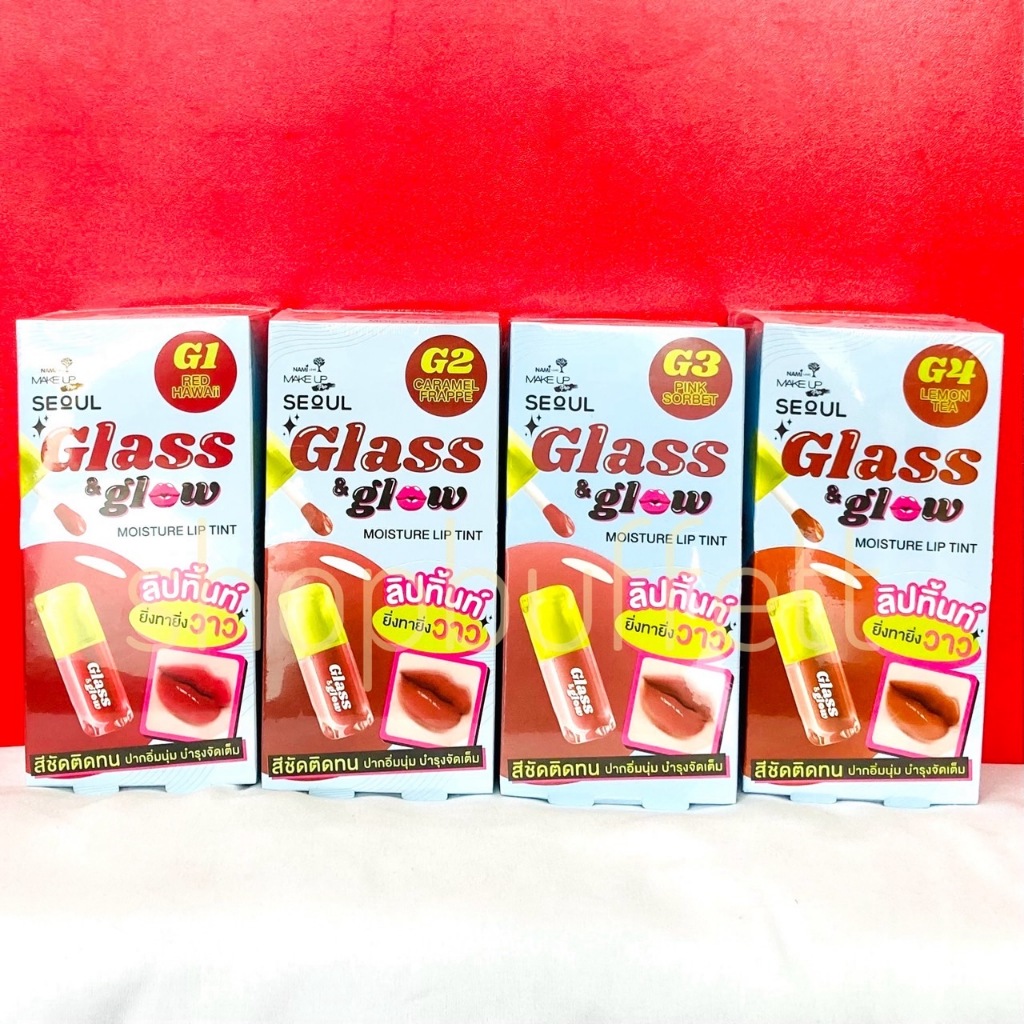 ( ยกกล่อง 6 ซอง ) ลิปทิ้นท์ปากฉ่ำ นามิ Nami Make Up Pro Seoul Glass & Glow Moisture Lip Tint (มีให้เ