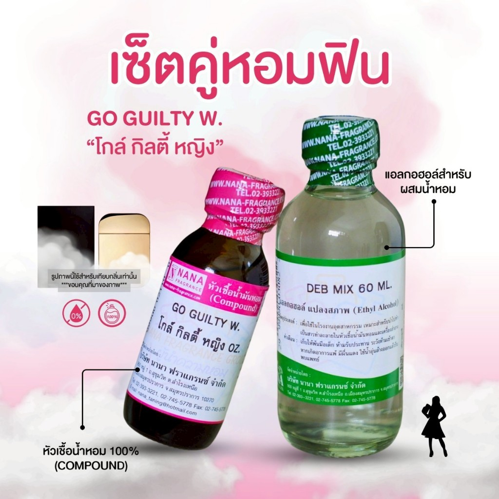 หัวเชื้อน้ำหอม 100% กลิ่นโกล์ กิลตี้ หญิง(GO GUILTY W) ราคา ถูกที่สุด ดีลบีเคเค แกลเลอรีภาพที่ 3