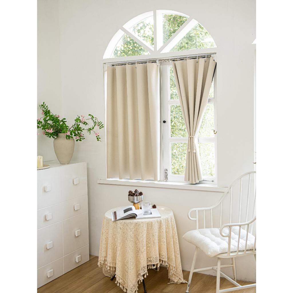 สีเขียว ผ้าม่านตาไก่ ผ้าม่านกันรังสียูวี 100% ผ้าม่านกันแสงดีไซน์เรียบง่าย ผ้าม่านประตู ติดตั้งง่าย พร้อมจัดส่งทันที - รูปที่ 6