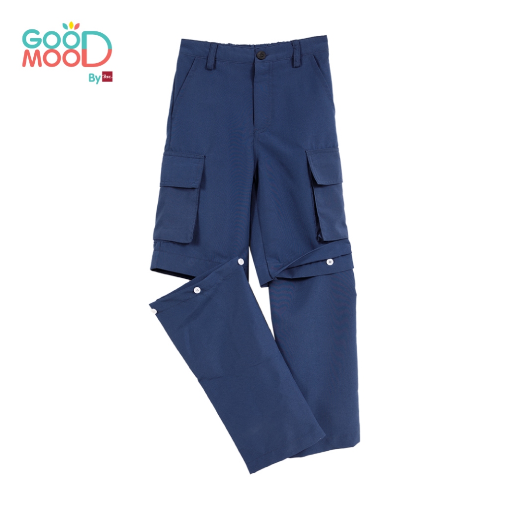 Good Mood by bsc กางเกงคาร์โก้ 2in1 สีกรมท่า สำหรับเด็กอายุ 4-5 ปี ผ้าคอตตอน