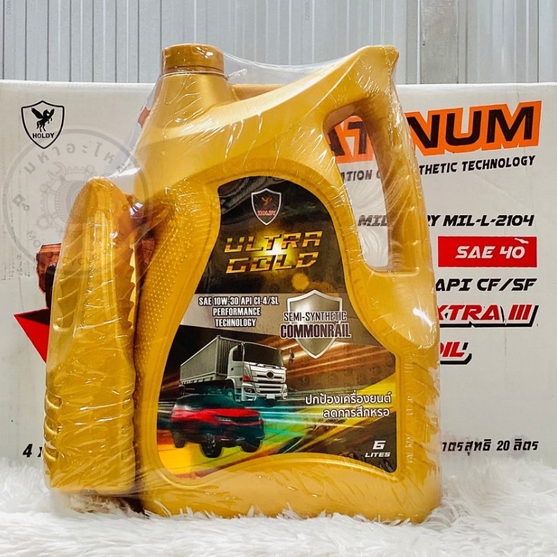 น้ำมันเครื่องรถยนต์เครื่องดีเซล โฮดี้๊ULTRA GOLD  SAE10W-30 COMMONRAIL ขนาด6+1ลิตร