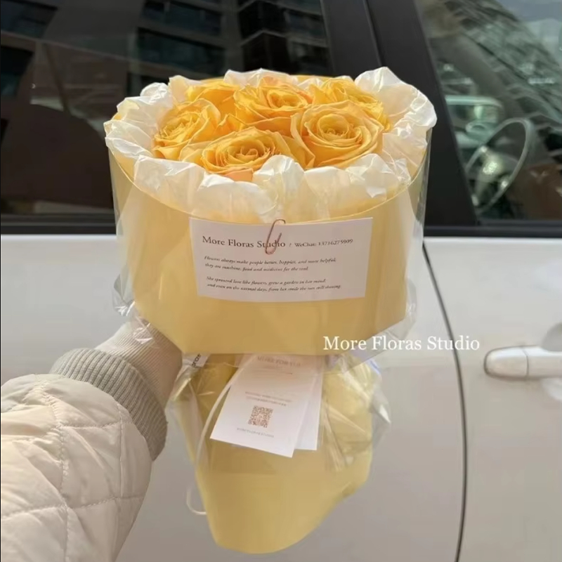 กระดาษห่อช่อดอกไม้ สีไข่มุก สามารถทำให้ยับได้สวยงาม ขนาด 50*70ซม 20แผ่น/แพ็ค กระดาษห่อของขวัญ - รูปที่ 7