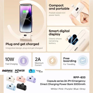 [ CCC ] Remax Power Bank รุ่น RPP-632 / RPP-633 แบตสำรองมินิ ความจุ 5000mAh Type-C / IP มีประกันศูนย์ไทย มาตรฐาน มอก.