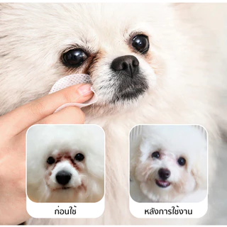 Petcho Ears&Eyes Wipes แผ่นเช็ดตา แผ่นเช็ดหู 2in1 สำหรับสัตว์เลี้ยง 120 แผ่น