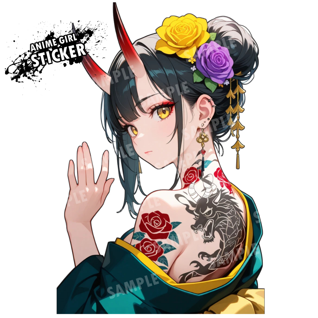 Demon Girl Anime สติกเกอร์ อนิเมะ ปีศาจ ผู้หญิง สติกเกอร์