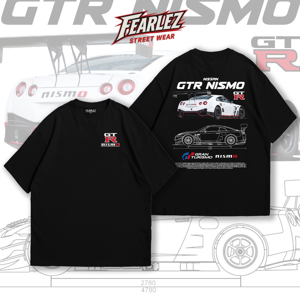 𝐅𝐄𝐀𝐑𝐋𝐄𝐙 (FL005) - Nissan GTR R35 Nismo เสื้อรถ เสื้อยืดคอกลม ผ้าCotton