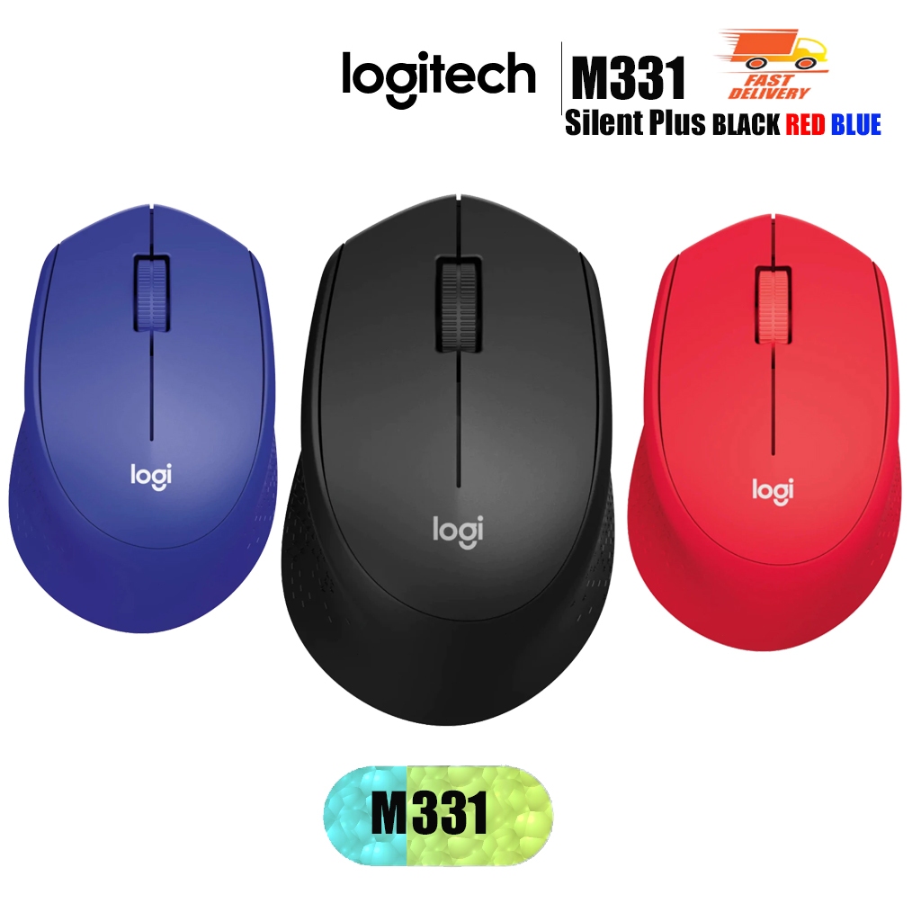 Logitech M331 Silent Plus Wireless Optical Mouse เมาส์ไร้สาย เสียงคลิกเบา ของแท้ (ประกันศูนย์ 1 ปี)