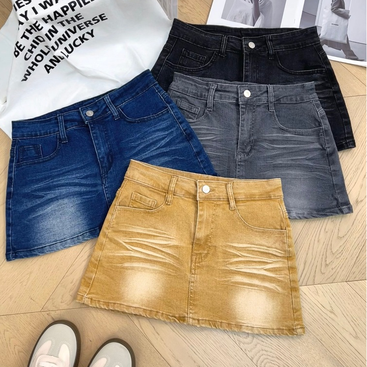 กระโปรงยีนส์ กระโปรงยีนส์สั้น หลายสีให้เลือก งานสุดฮิต เเบบสั้น เเบบเเฟชั่น #030084