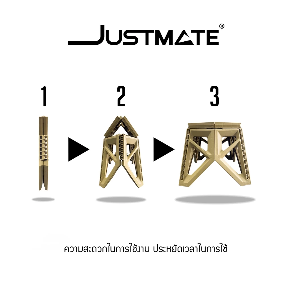 [JUSTMATE] เก้าอี้พลาสติกพับได้ แคมป์ปิ้ง OUTDOOR เก้าอี้พกพา กลางแจ้ง FOLDABLE PLASTIC CHAIR thumbnail 4