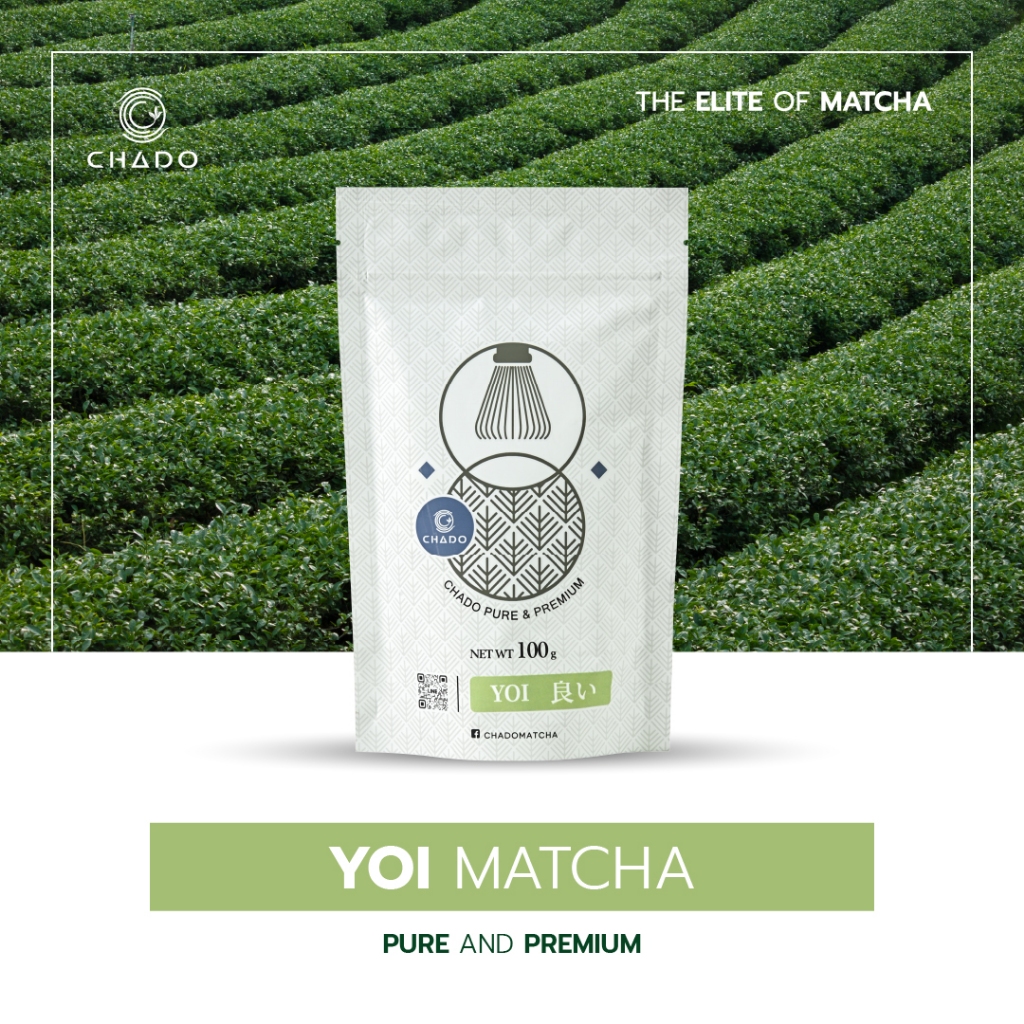 CHADO YOI MATCHA ผงชาเขียวมัทฉะ โยอิ ตราชาโดะ