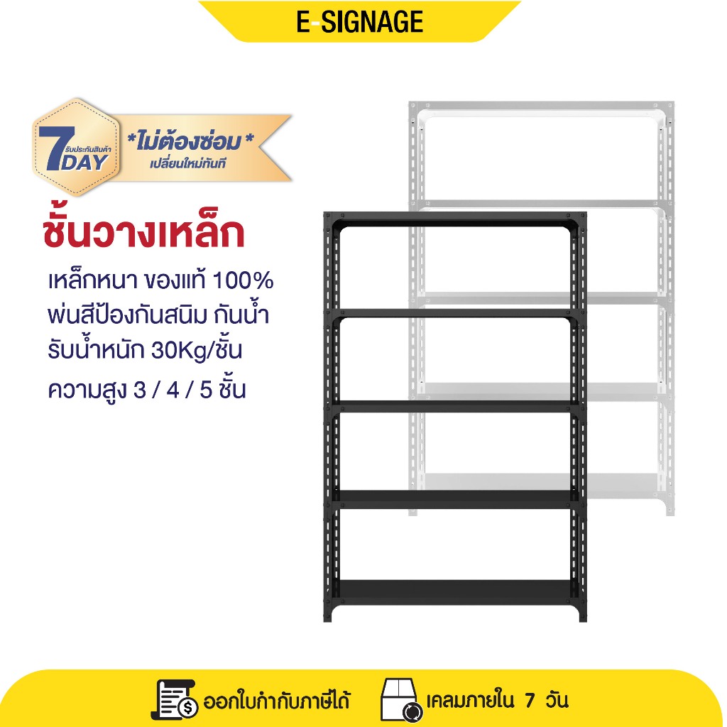 Shelf ชั้นเหล็ก สีขาว ชั้นเก็บของ วางสินค้า ชั้นวางของ ปรับสูงต่ำได้ ประกัน1ปี ชั้นเหล็กหนา 100% ชั้นวาง