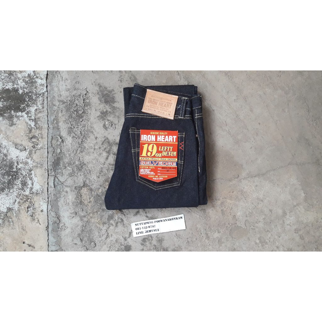 ปรับลง #เอวจริง31 IRON HEART 6666S-19L ผ้าริมแดง Left Hand Twill 19OZ (ป้าย31) เป็นของใหม่ ป้ายห้อยค