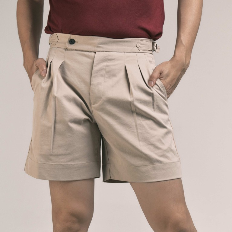 era-won กางเกงขาสั้น รุ่น Double belts Classic Shorts สี Sand