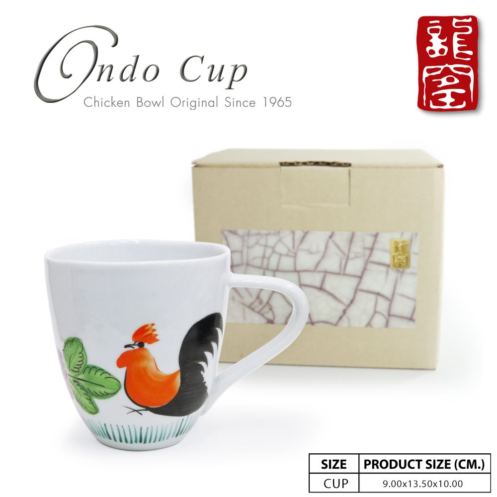 ธนบดีเซรามิค แก้วมัค ONDO ลายไก่วาดด้วยมือ แก้วกาแฟ ใช้ในครัวเรื่อน ของขวัญ ของฝาก D06-012