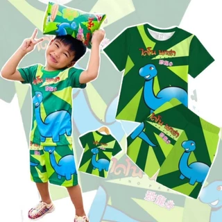 ชุดเด็กฮิตๆ ลายขนม เสื้อแขนสั้น กางเกงขาสั้น ผ้าไมโคร พิมพ์ลายทั้งชุด