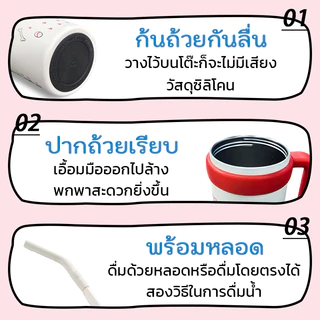 GHAOHES สเตนเลส316 แก้วน้ำสแตนเลส 1000ml 30oz แถมฟรีหลอด มีหูจับ ขวดน้ํา แก้วเก็บอุณหภูมิ แก้วเก็บความเย็น