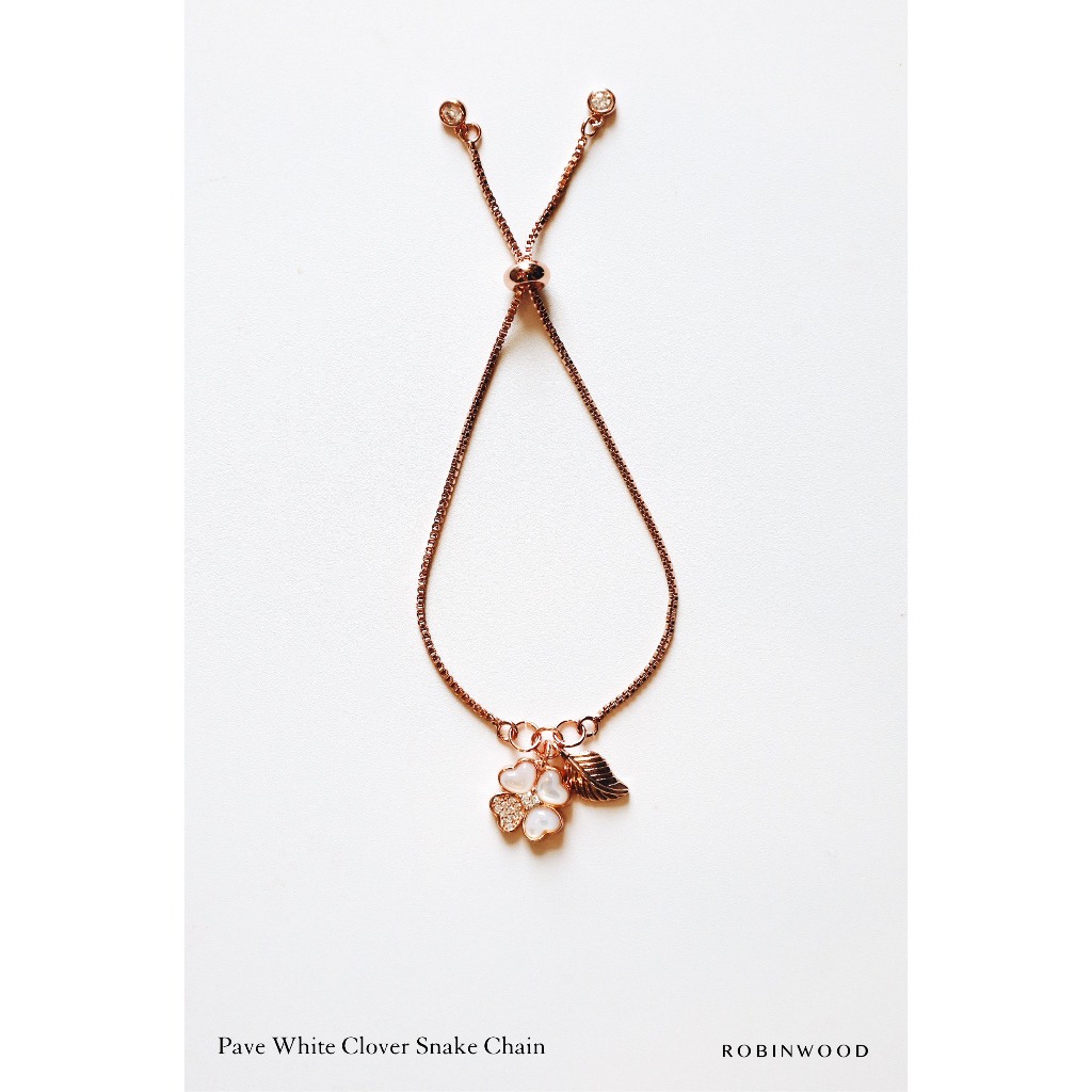 Limited Collection's " Swarovski White Clover Bracelet " , Robinwood, Masterpieces Design