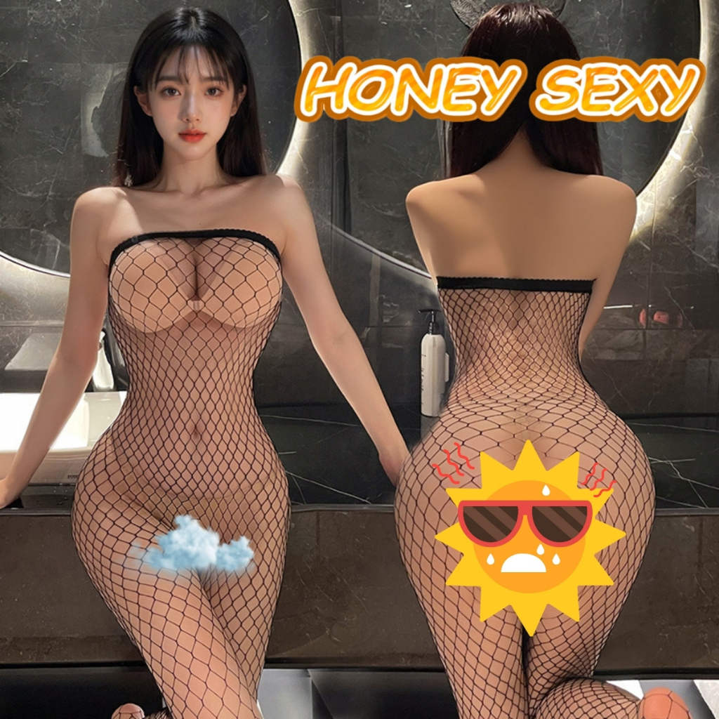 HONEY SEXY ชุดแซ่บๆเซ็กซี่ ชุดบางๆ ชุดตาข่ายเซ็กซี่ 🪐 M-5XL | 40-100กก. แหวกทุกมุม เซ็กซี่สุดในห้องนอน   H-053