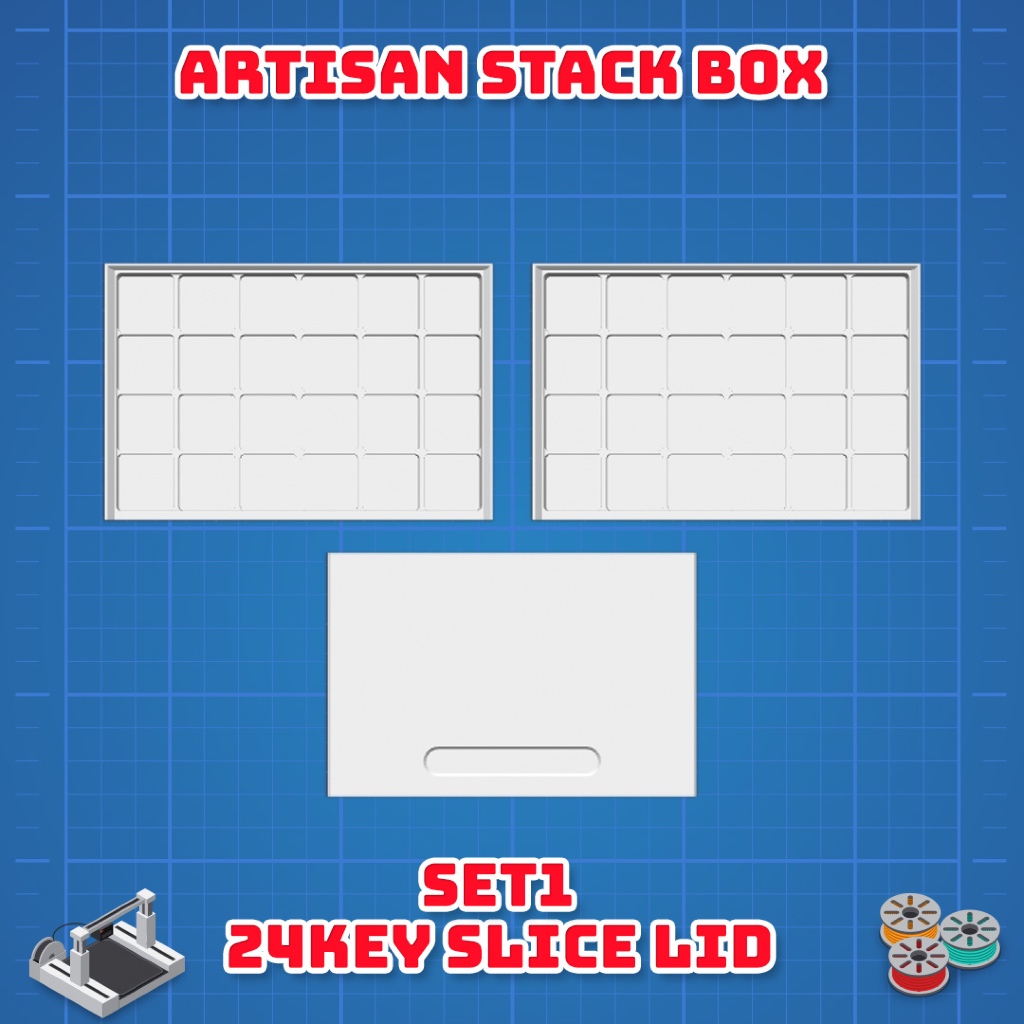 3DLabo Artisan stack box (3d print) กล่องใส่ Artsan ได้24คีย์