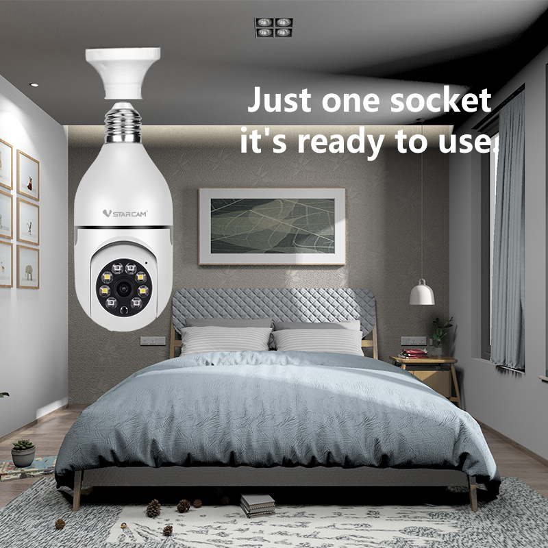 VSTARCAM CS660 WiFi SUPER HD 1296p 3MP iP Camera ใส่ขั้วหลอดไฟ E27 กล้องวงจรปิดไร้สาย Ai + แจ้งเตือน