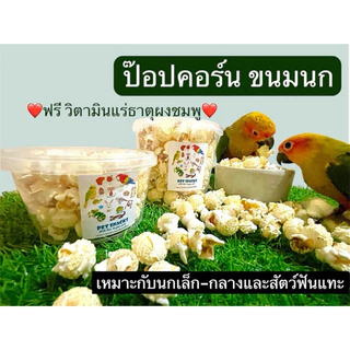 ป๊อปคอร์นนก ขนมนก อาหารนก เสริมวิตามิน และแร่ธาตุ ขนมสำหรับนก และสัตว์ฟันแทะทุกชนิด